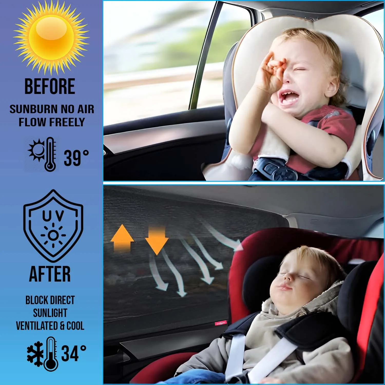 KINGSWAY® Altroz Car Sun Shade Z-Black Non Magnetic Fix Type Curtains for 2020 Onwards Model, Compatible with Tata Altroz Side Window Car Sunshade, Only Half Cut in Front Window, Black, 4 Piece