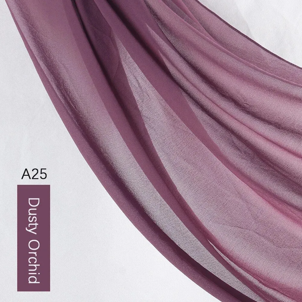 Lightweight Monochrome Chiffon Hijab | Stylish Sun Protection Scarf for Casual Outdoor Wear