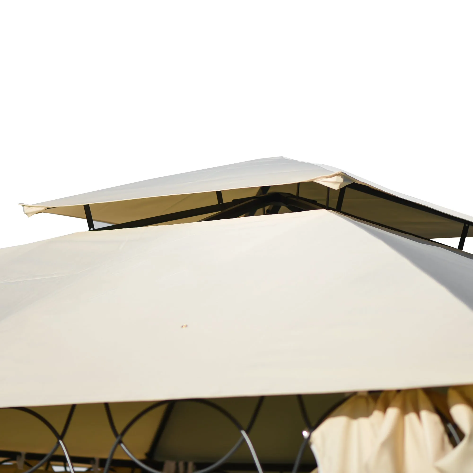 Mcclain Double Tiered Patio Gazebo - Beige