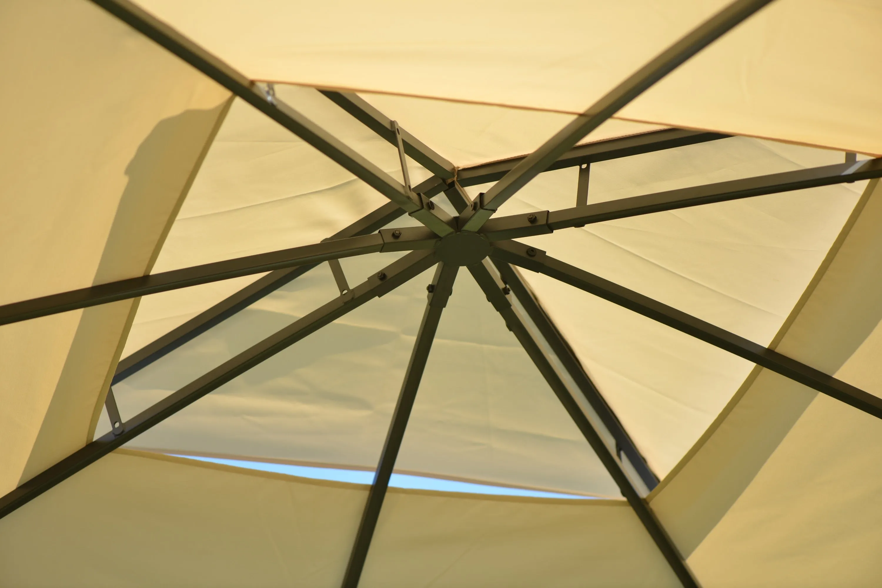 Mcclain Double Tiered Patio Gazebo - Beige